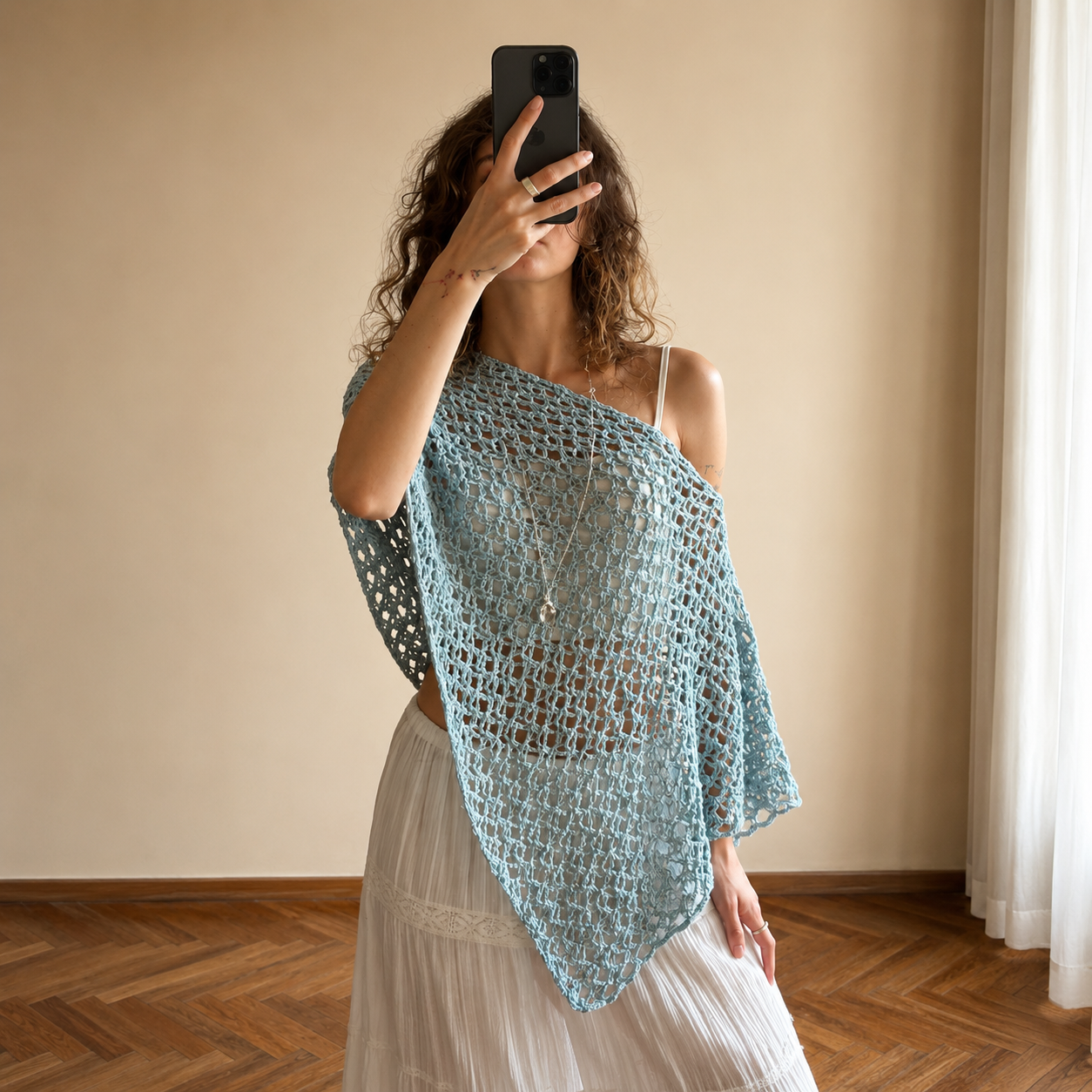 Häkelanleitung Mesh Top – Boho Poncho häkeln