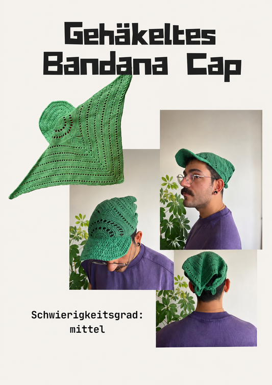 Häkelanleitung Bandana Cap, Sommermütze