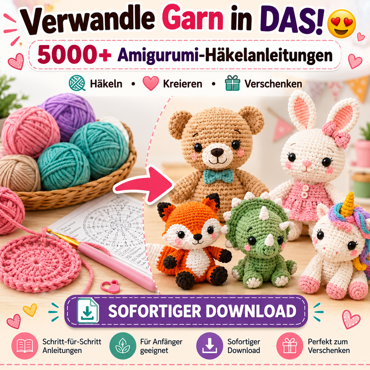 5000+ Amigurumi häkeln: Mega PDF-Paket