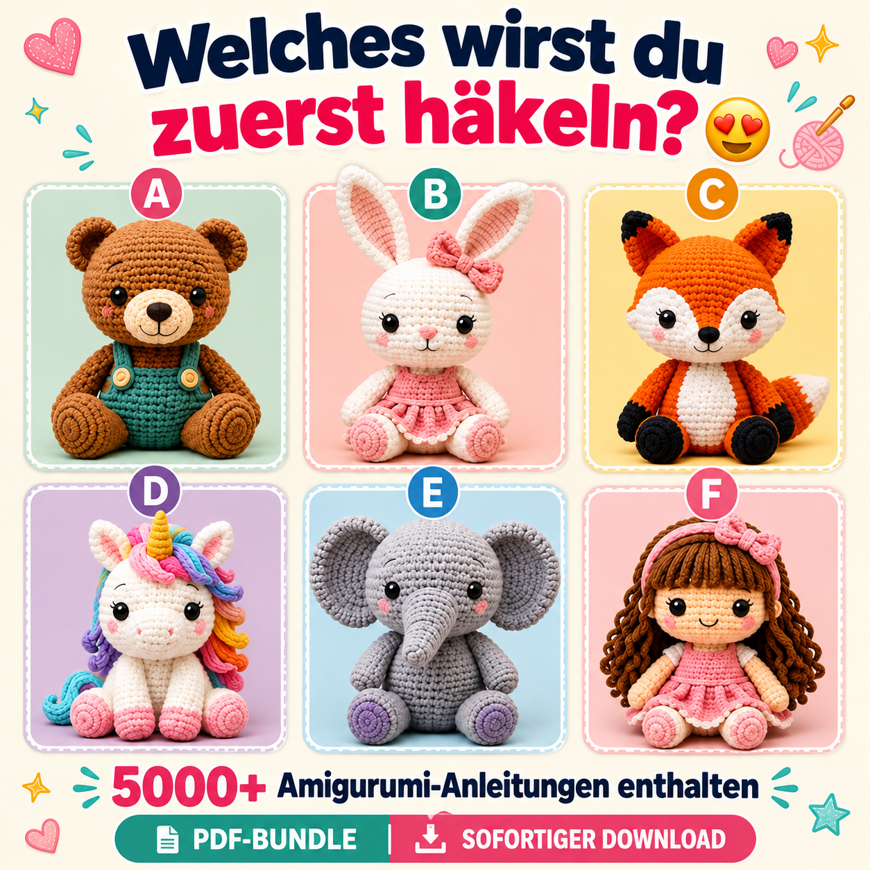 5000+ Amigurumi häkeln: Mega PDF-Paket