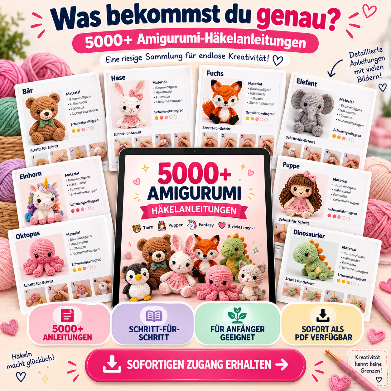 5000+ Amigurumi häkeln: Mega PDF-Paket