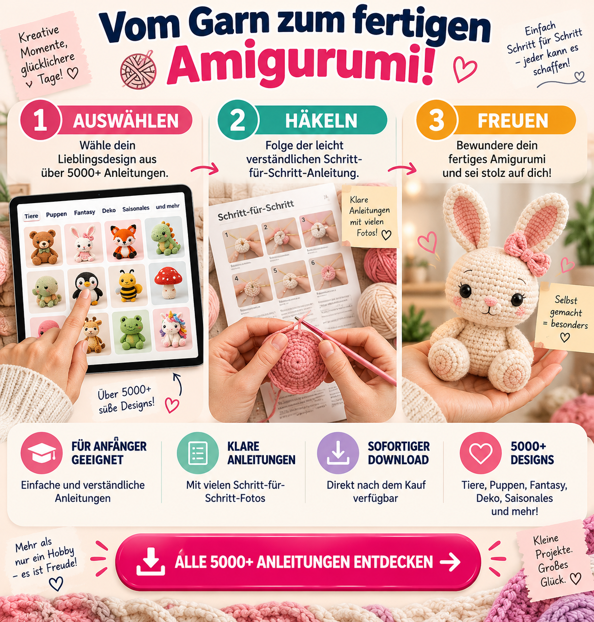 5000+ Amigurumi häkeln: Mega PDF-Paket