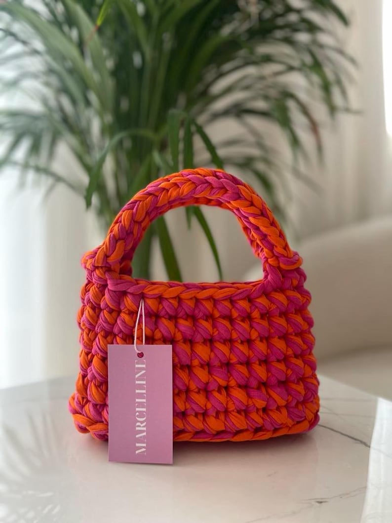 Häkelanleitung Häkeltasche aus T-Shirt-Garn