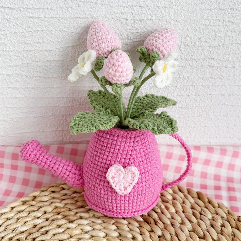 Häkelanleitung Blumen Set: 8 Topfpflanzen