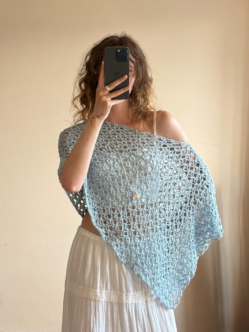 Häkelanleitung Mesh Top – Boho Poncho häkeln