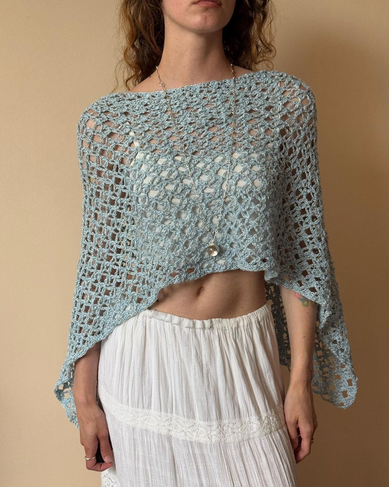 Häkelanleitung Mesh Top – Boho Poncho häkeln